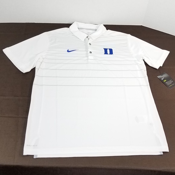 Nike Dry Duke Blue Devils Striped Polo Shirt L - Picture 4 of 8